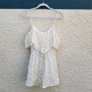 NWT 6 Shore Road by Pooja overlay picnic romper in moonlight white XS